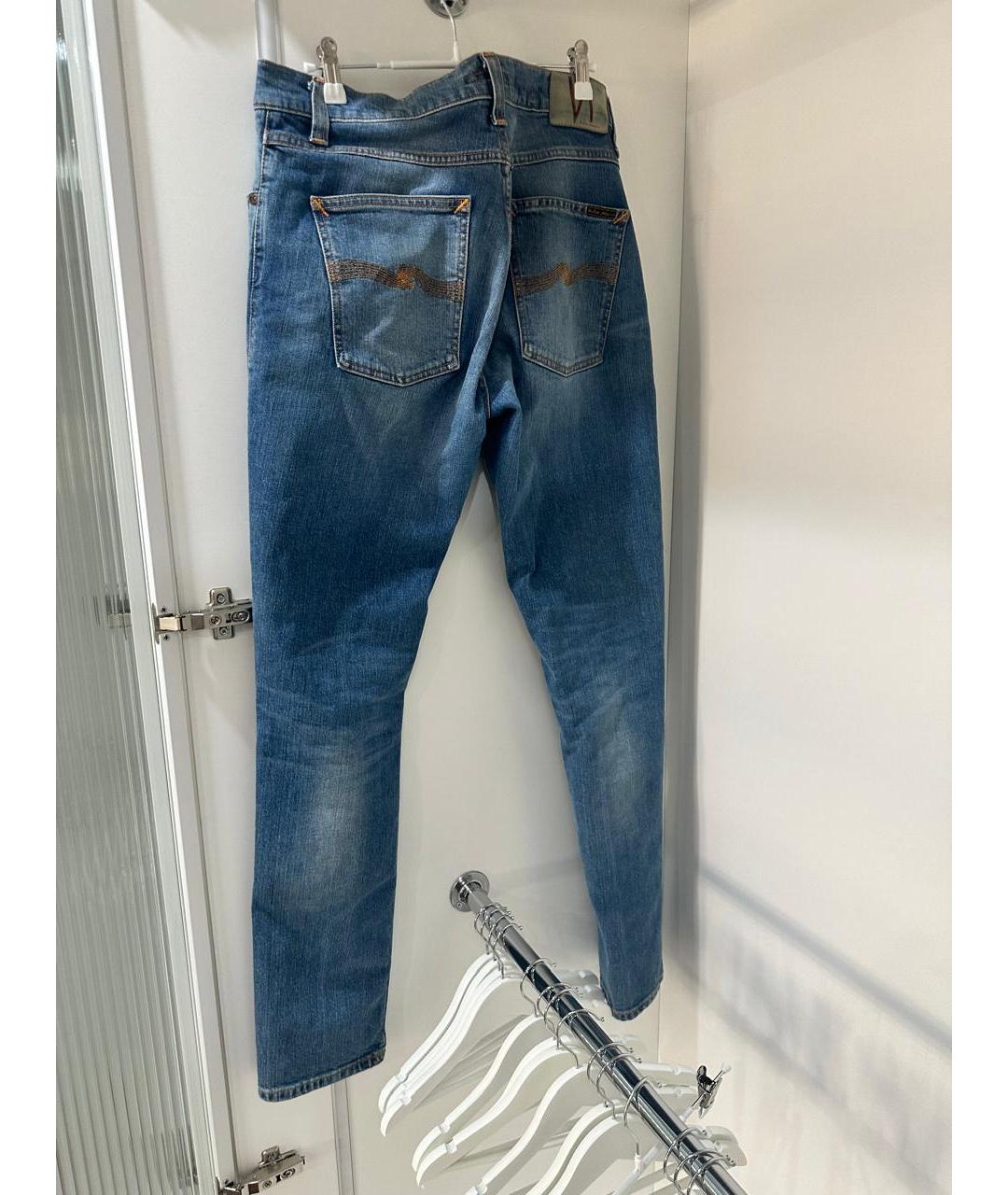 NUDIE JEANS CO Синие хлопко-эластановые джинсы скинни, фото 3