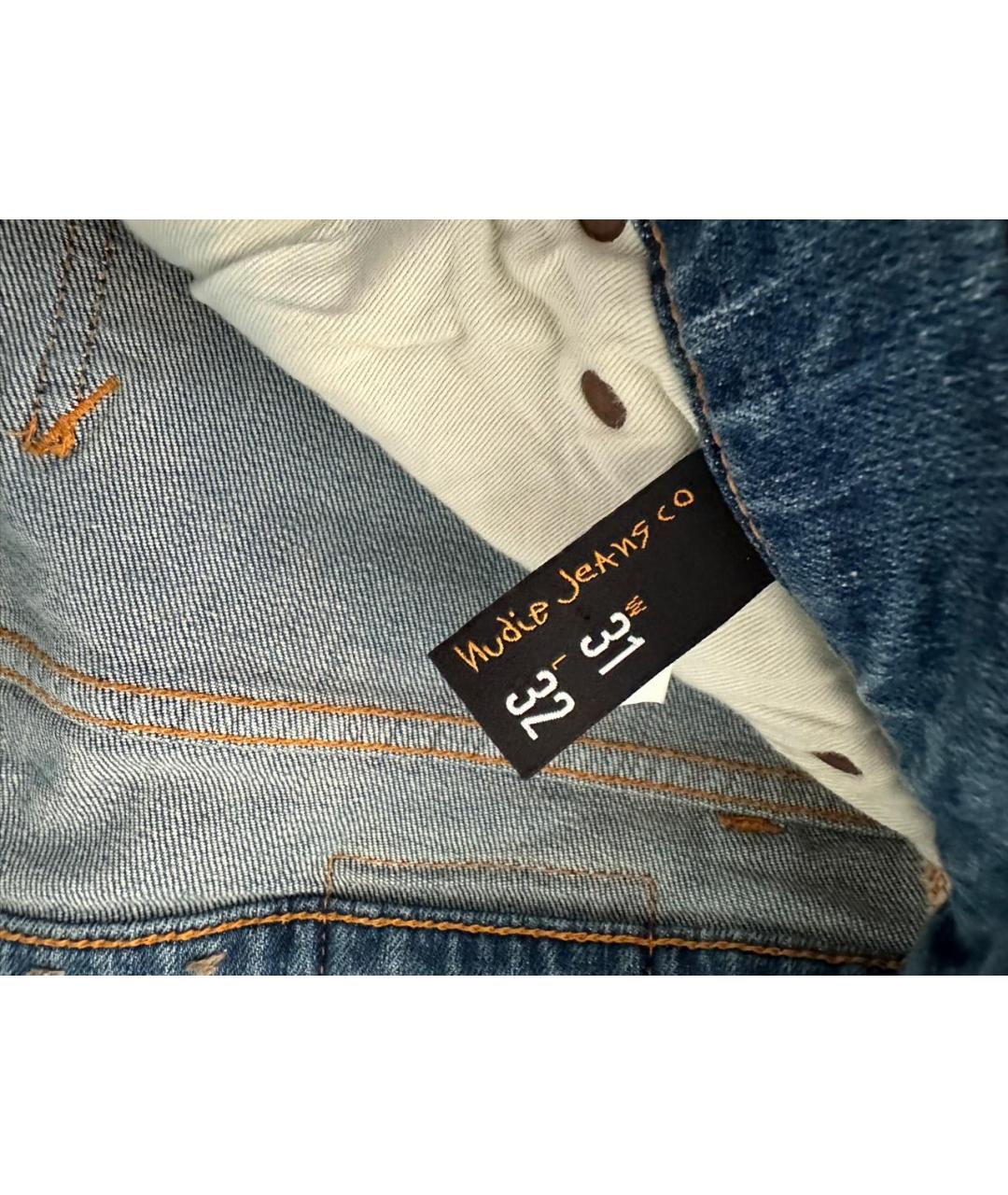 NUDIE JEANS CO Синие хлопко-эластановые джинсы скинни, фото 7