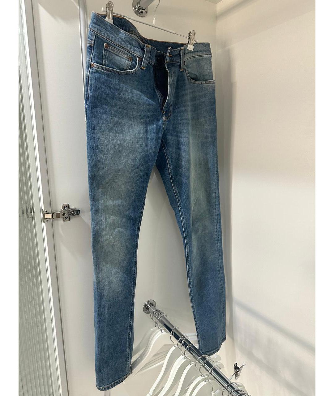 NUDIE JEANS CO Синие хлопко-эластановые джинсы скинни, фото 2