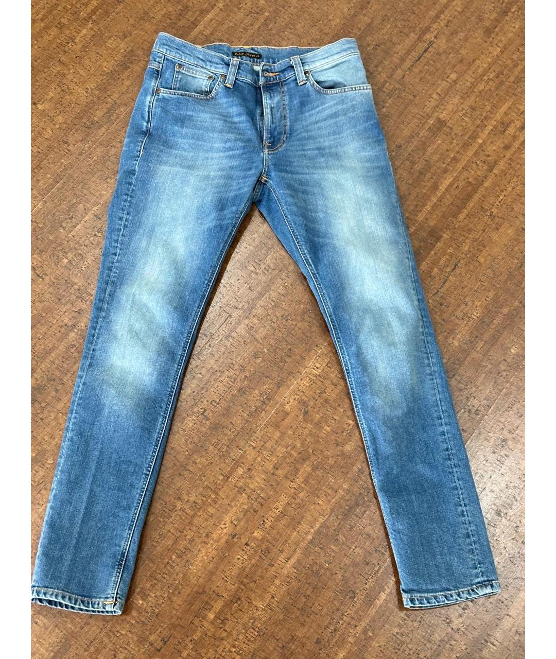 NUDIE JEANS CO Синие хлопко-эластановые джинсы скинни, фото 9