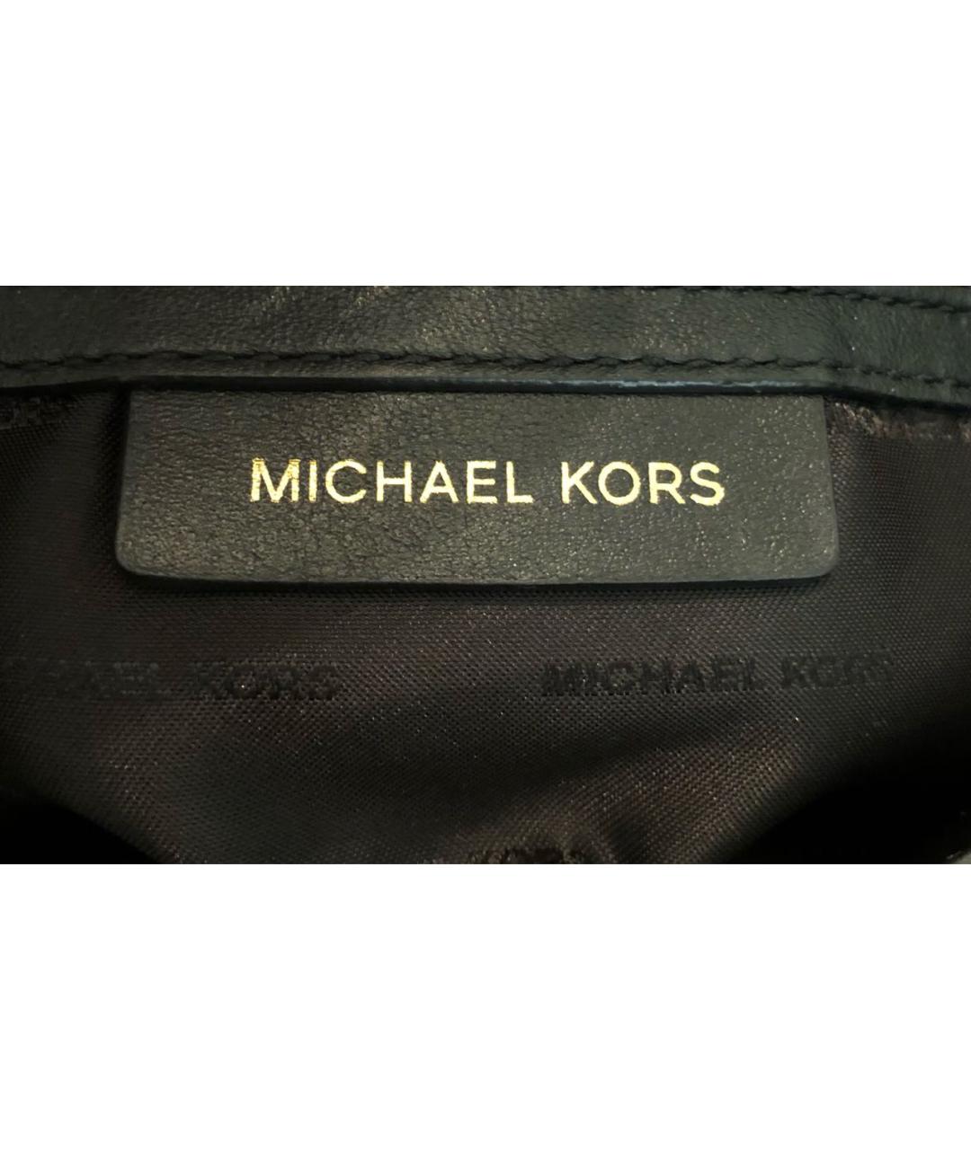 MICHAEL KORS Черная кожаная сумка через плечо, фото 7