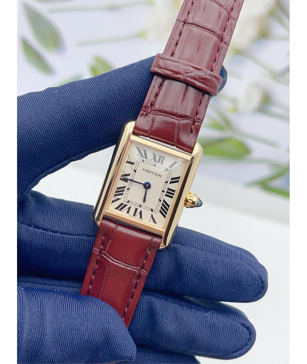CARTIER Красные часы из желтого золота, фото 5