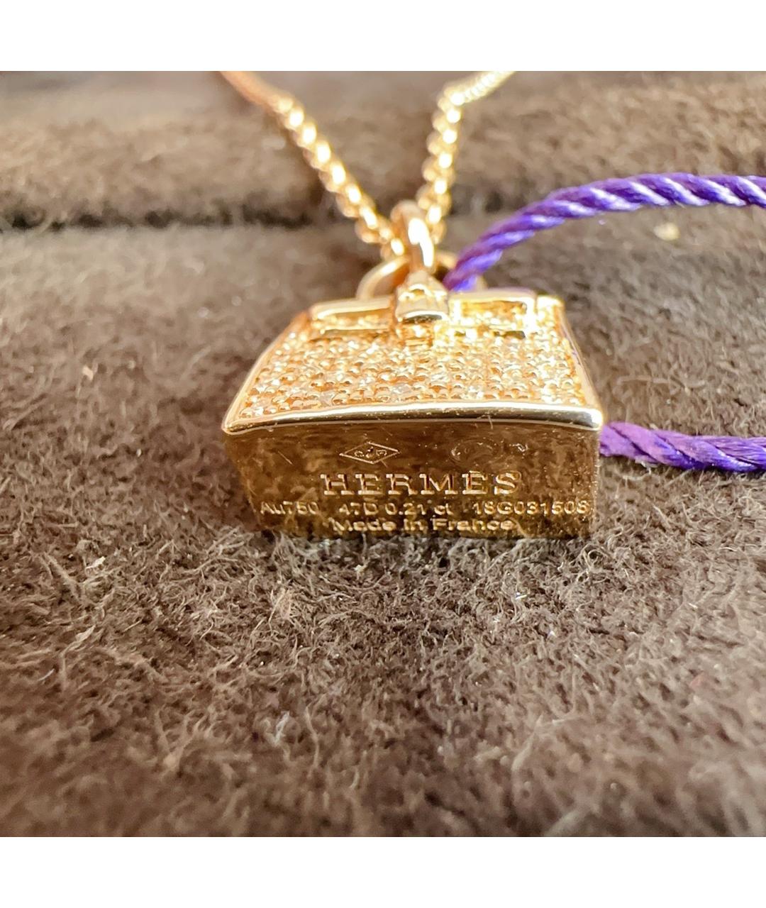 HERMES Розовая подвеска из розового золота, фото 2