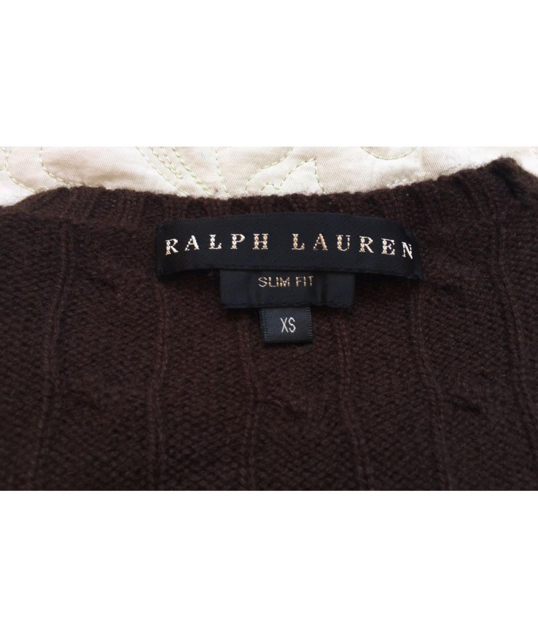 RALPH LAUREN Коричневый кашемировый джемпер / свитер, фото 4