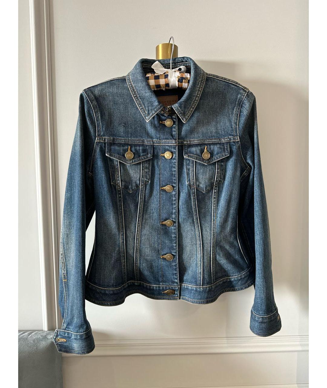 BURBERRY Синяя деним куртка, фото 4