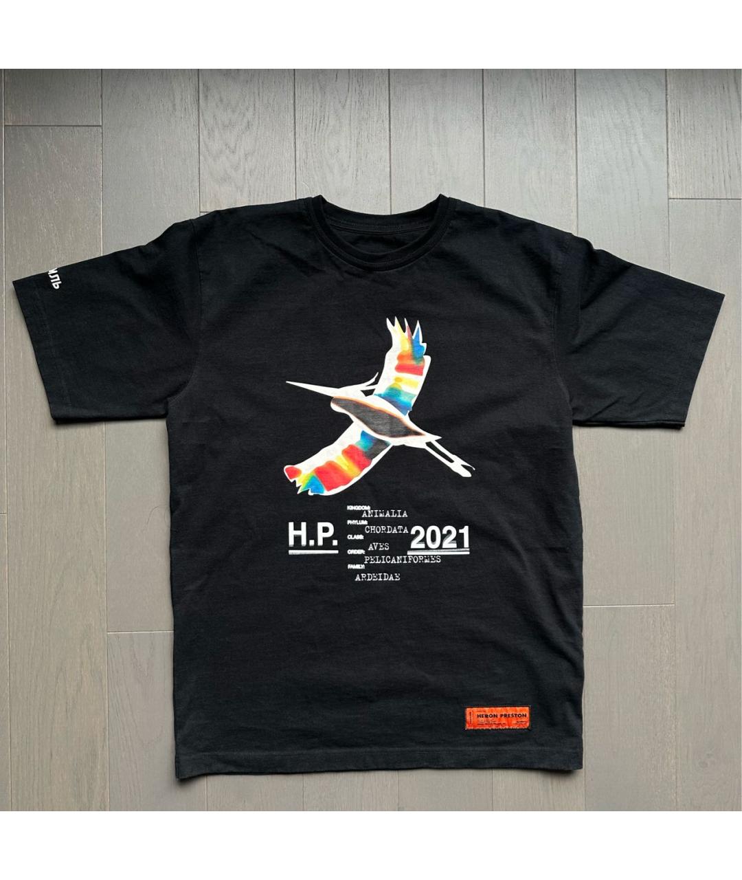 HERON PRESTON Черная хлопковая футболка, фото 2