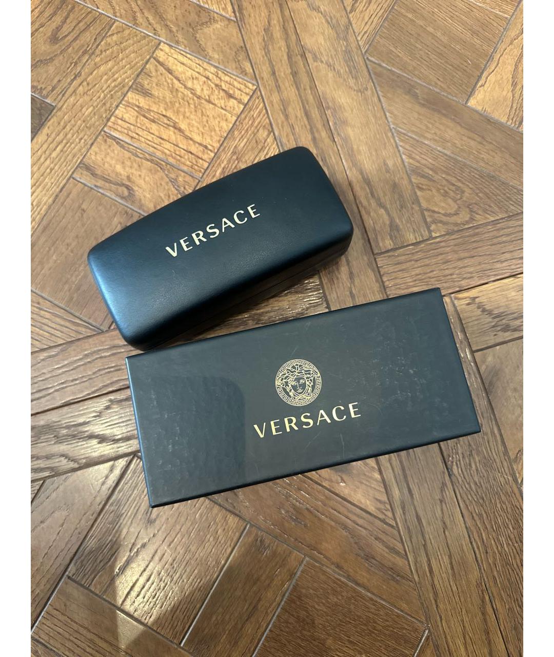VERSACE Черные пластиковые солнцезащитные очки, фото 4
