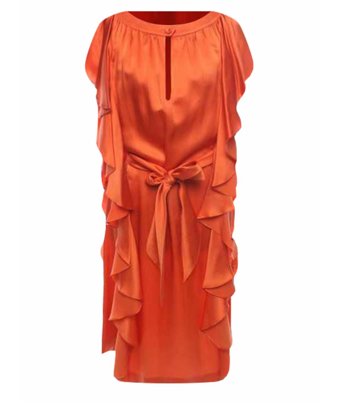 ESCADA Оранжевое шелковое платье, фото 1