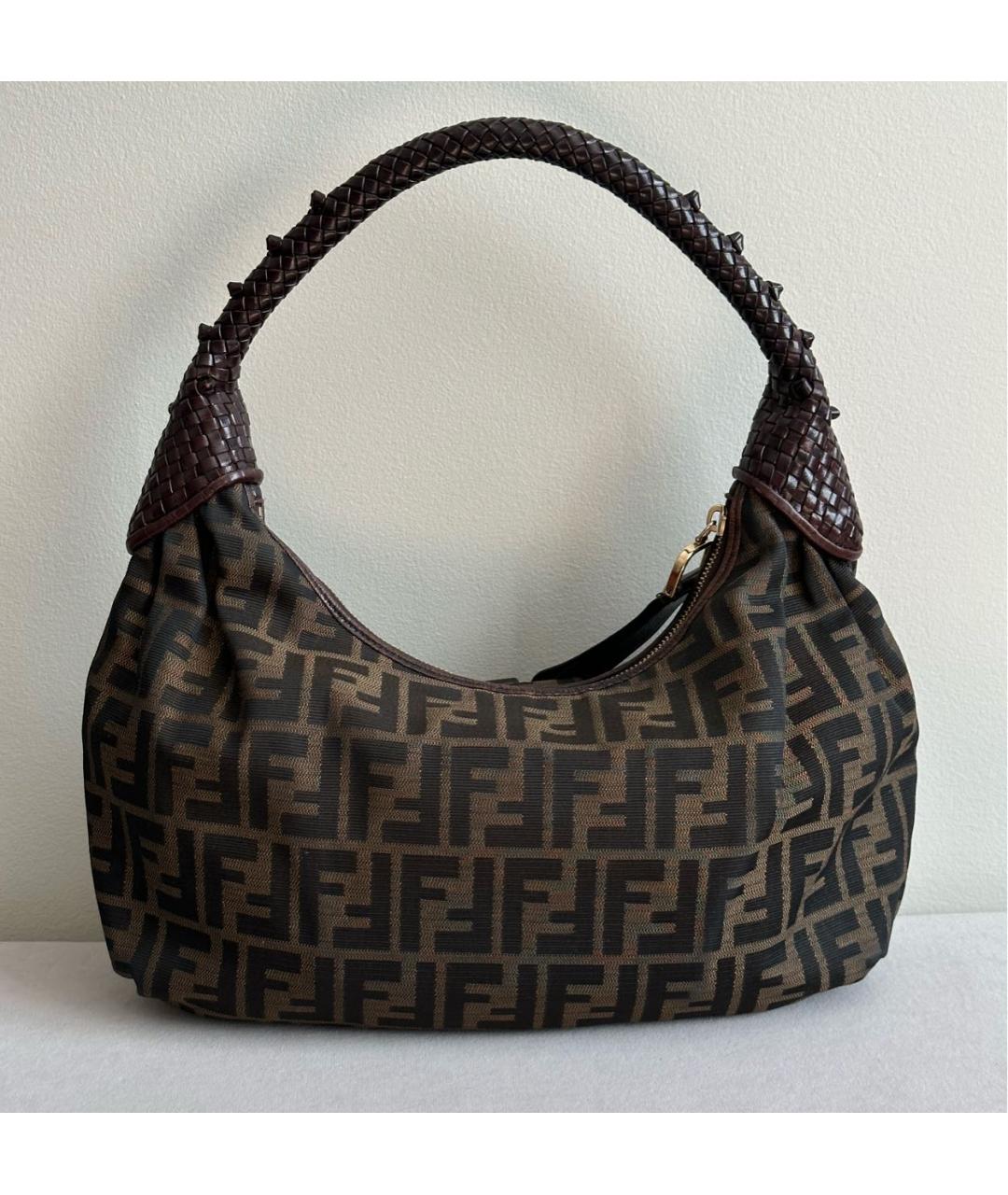 FENDI Коричневая кожаная сумка через плечо, фото 3