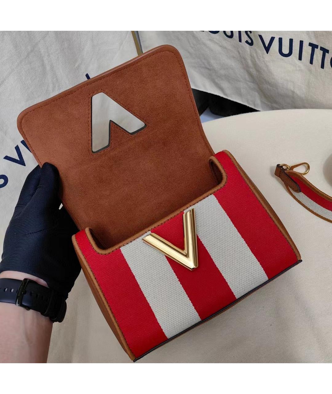 LOUIS VUITTON Красная кожаная сумка через плечо, фото 7