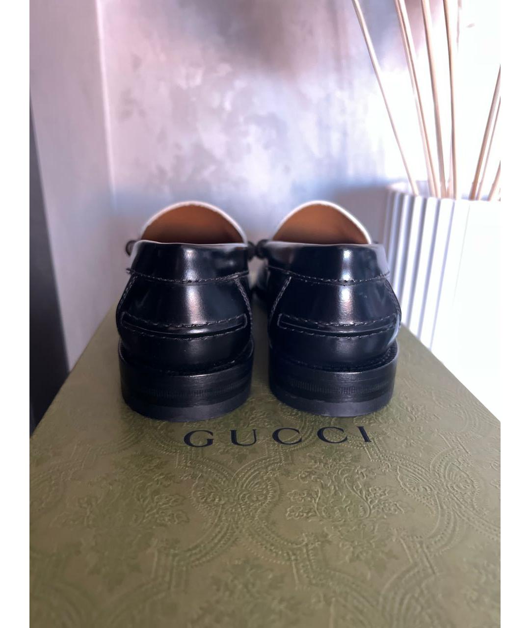 GUCCI Черные кожаные лоферы, фото 4