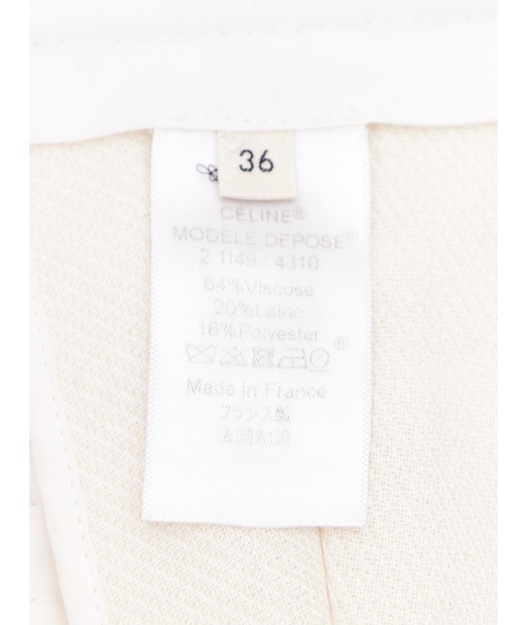 CELINE Бежевые вискозные прямые брюки, фото 8