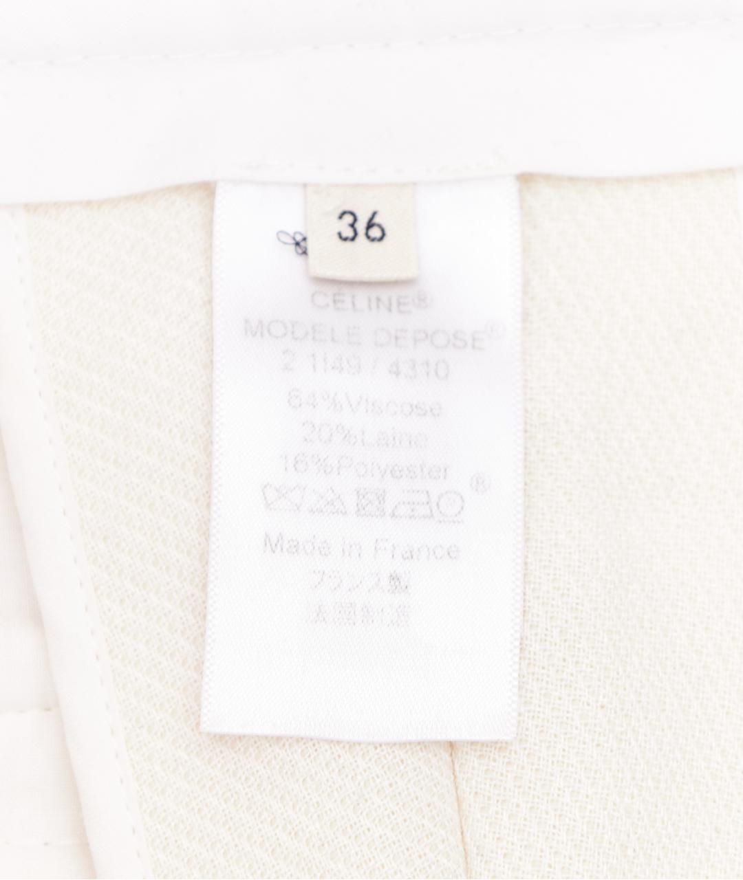 CELINE Бежевые вискозные прямые брюки, фото 6