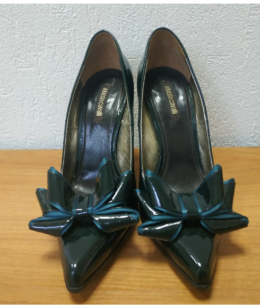 ROBERTO CAVALLI Зеленые туфли из лакированной кожи, фото 2