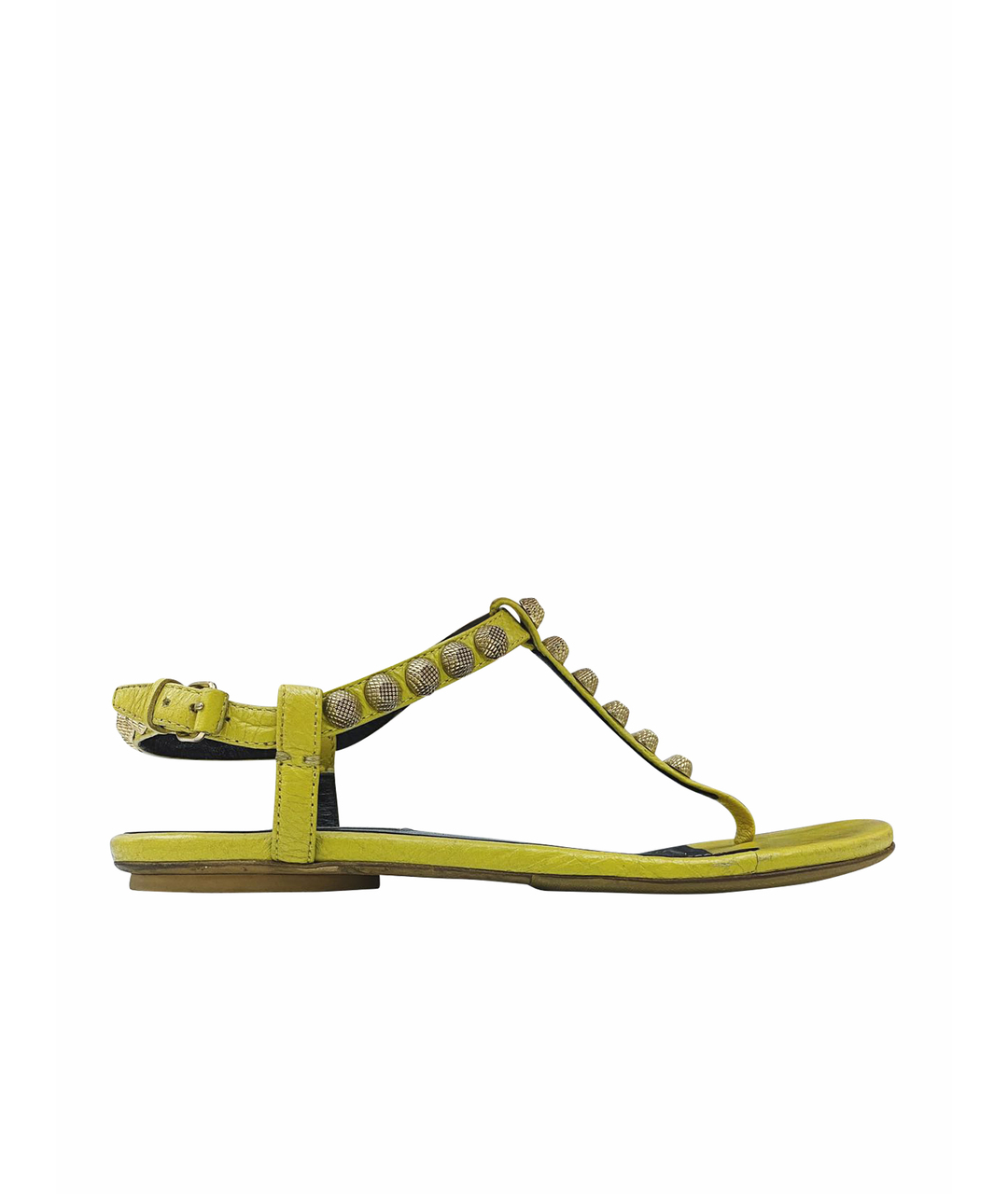 BALENCIAGA Желтые кожаные сандалии, фото 1