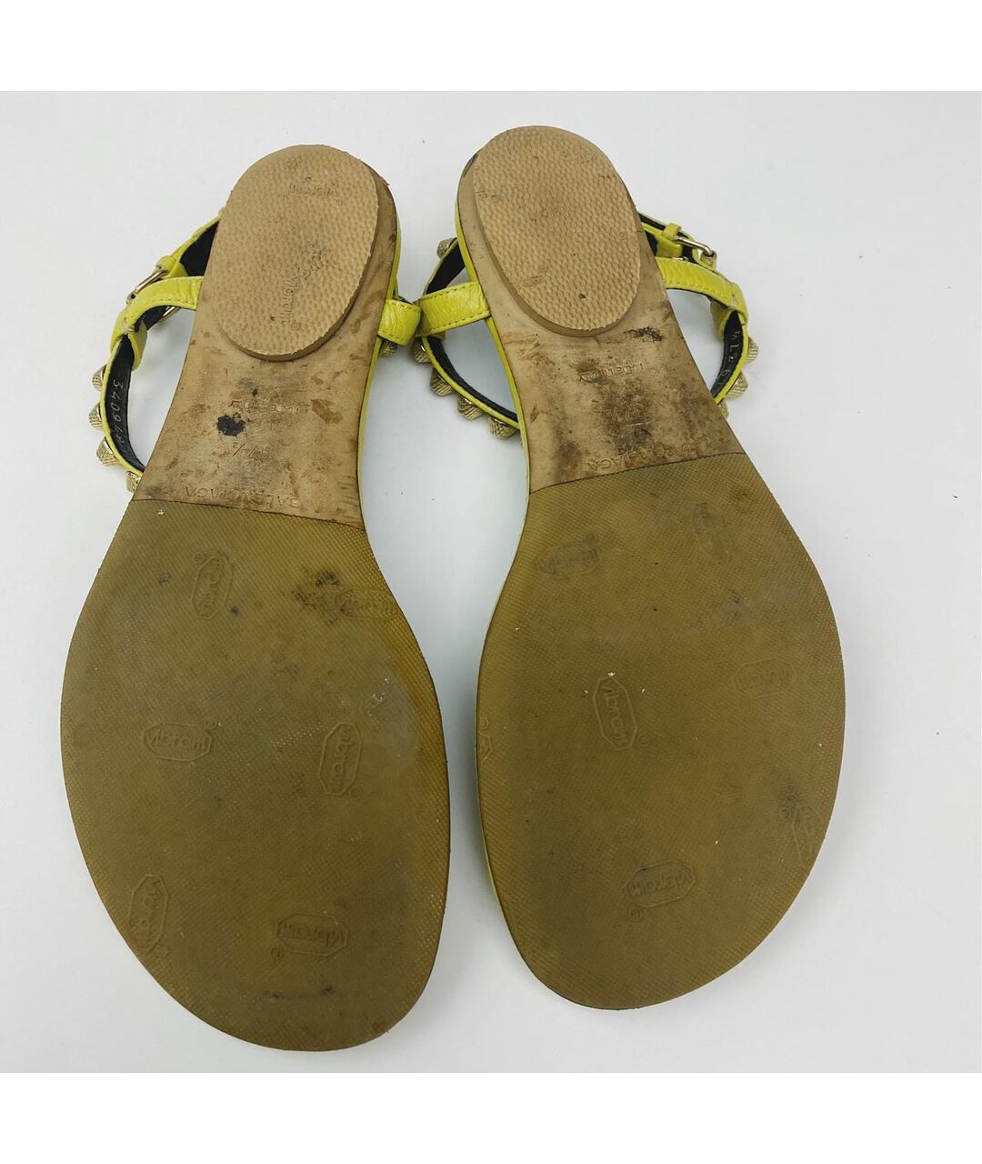 BALENCIAGA Желтые кожаные сандалии, фото 6