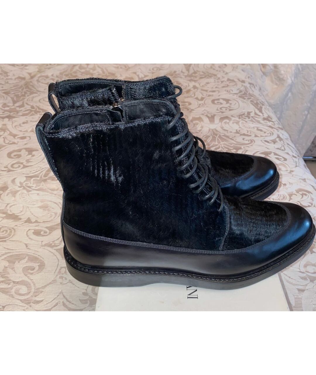 EMPORIO ARMANI Черные кожаные высокие ботинки, фото 5