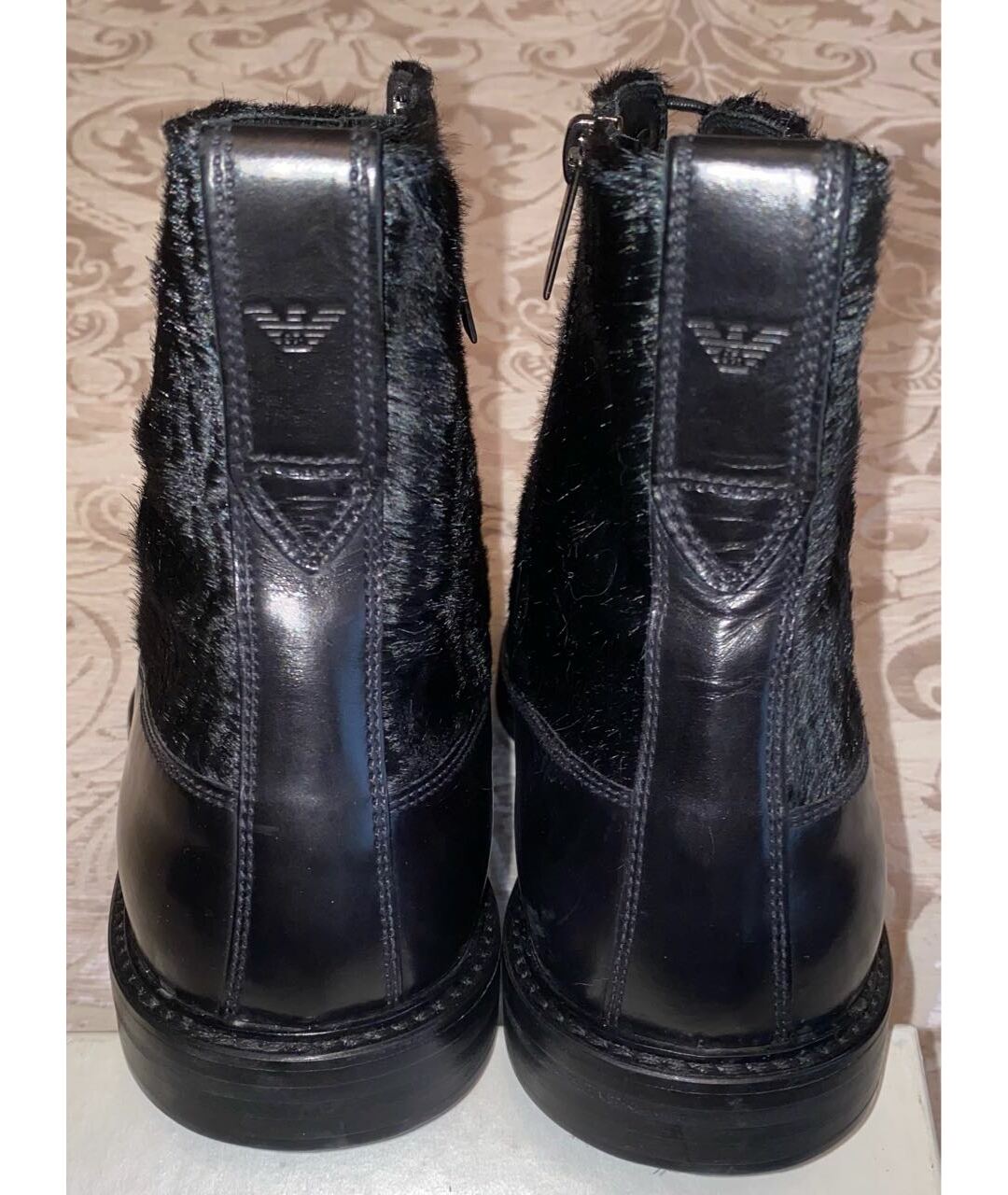 EMPORIO ARMANI Черные кожаные высокие ботинки, фото 4