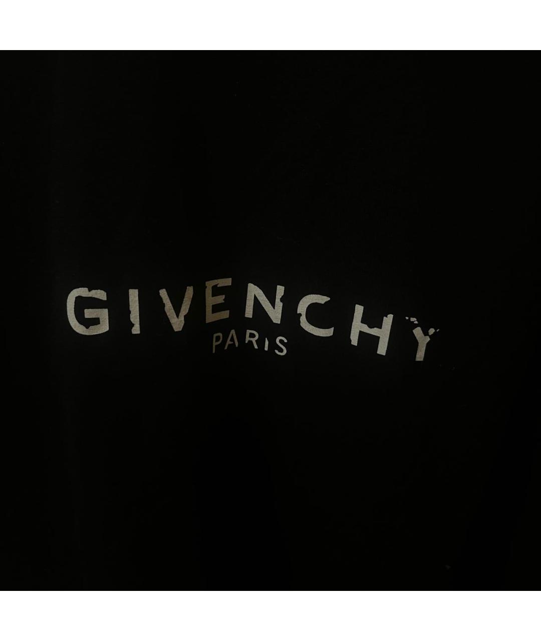 GIVENCHY Черная хлопко-эластановая футболка, фото 4
