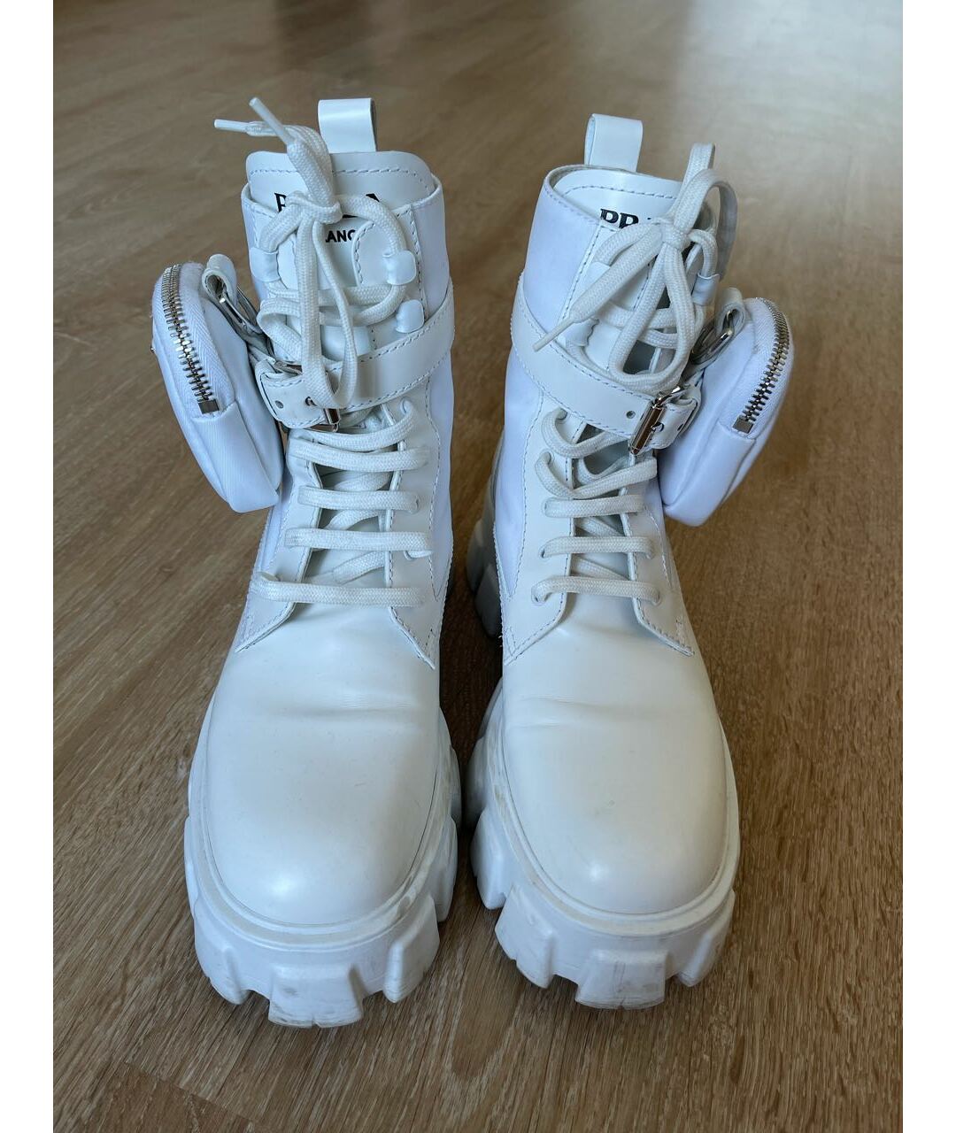 PRADA Белые кожаные ботинки, фото 2