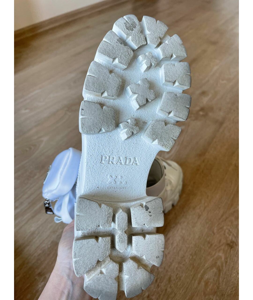 PRADA Белые кожаные ботинки, фото 6