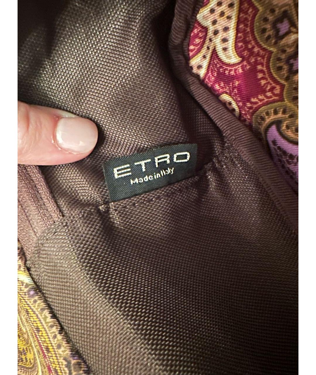 ETRO Коричневая тканевая косметичка, фото 5