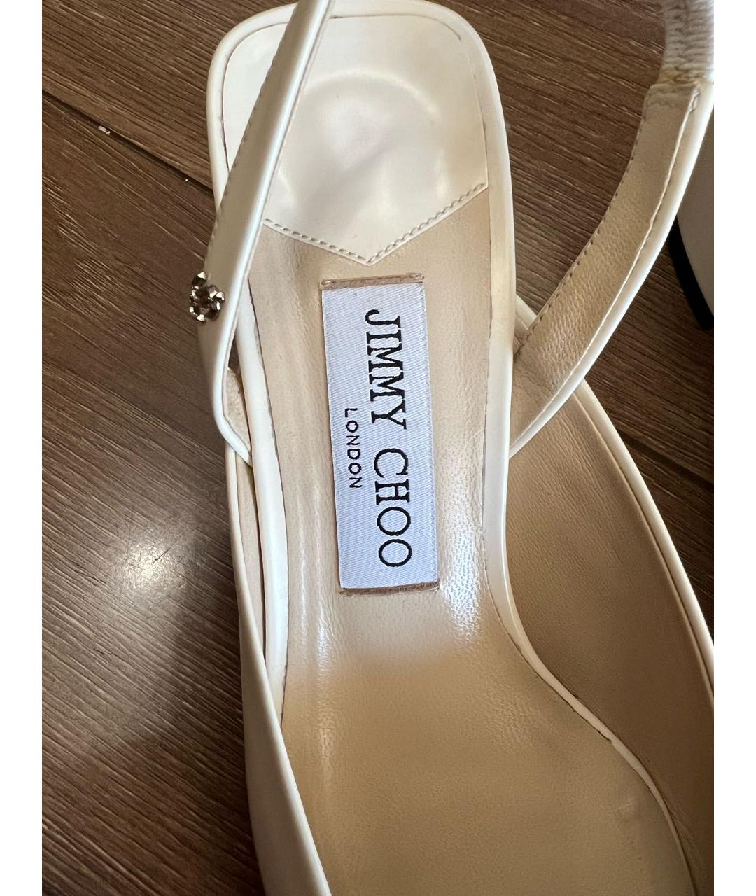 JIMMY CHOO Белые кожаные туфли, фото 7