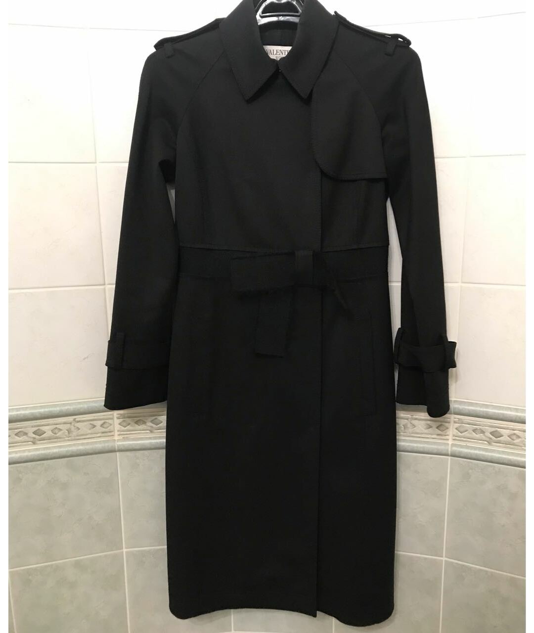 VALENTINO Черное шерстяное пальто, фото 5