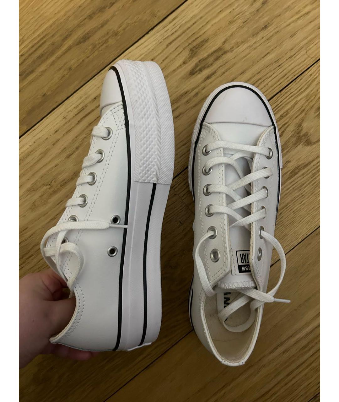 CONVERSE Белые кожаные кеды, фото 3