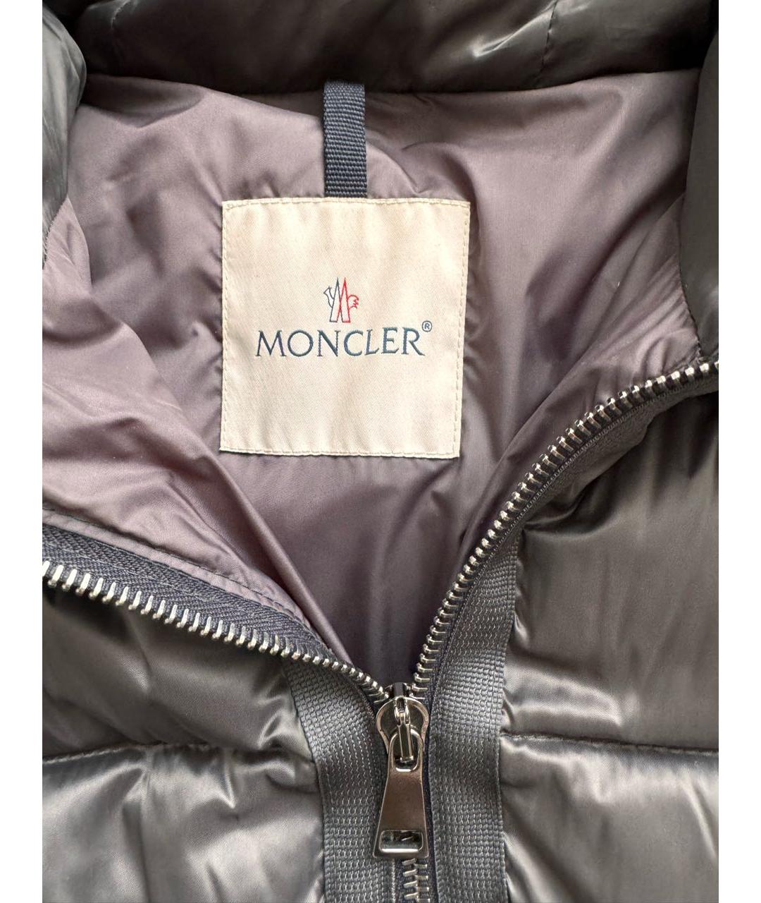 MONCLER Антрацитовый полиэстеровый пуховик, фото 5