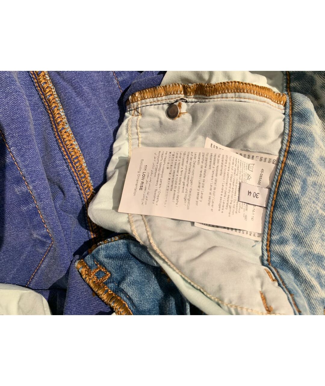 TRUSSARDI Голубые хлопко-эластановые джинсы слим, фото 3