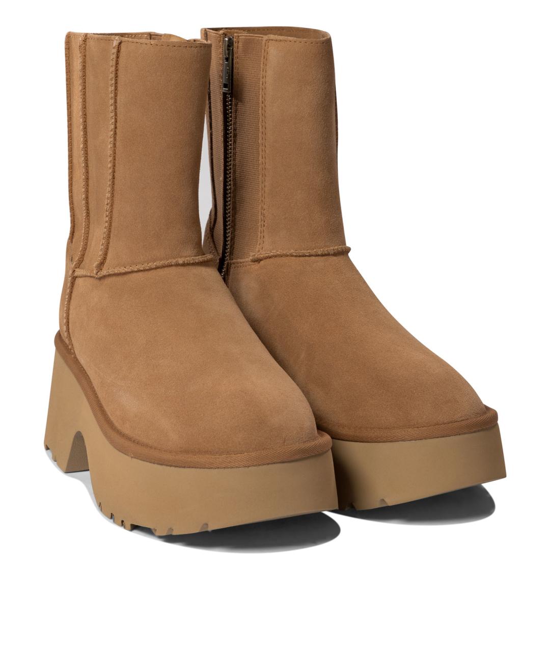 UGG AUSTRALIA Бежевые кожаные ботинки, фото 2