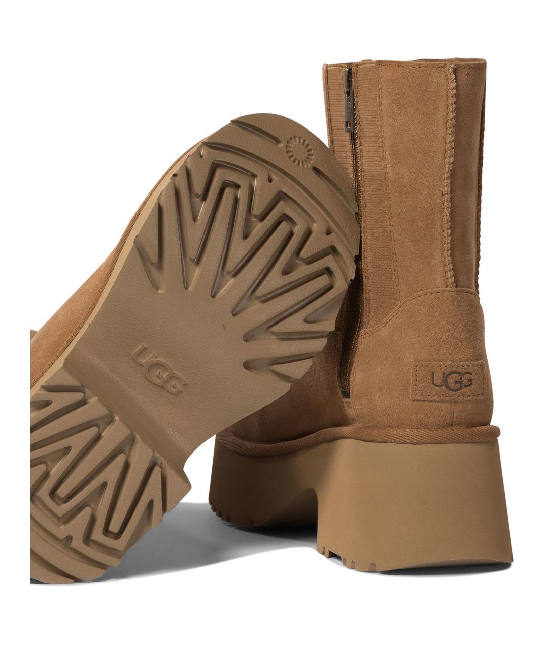 UGG AUSTRALIA Бежевые кожаные ботинки, фото 5