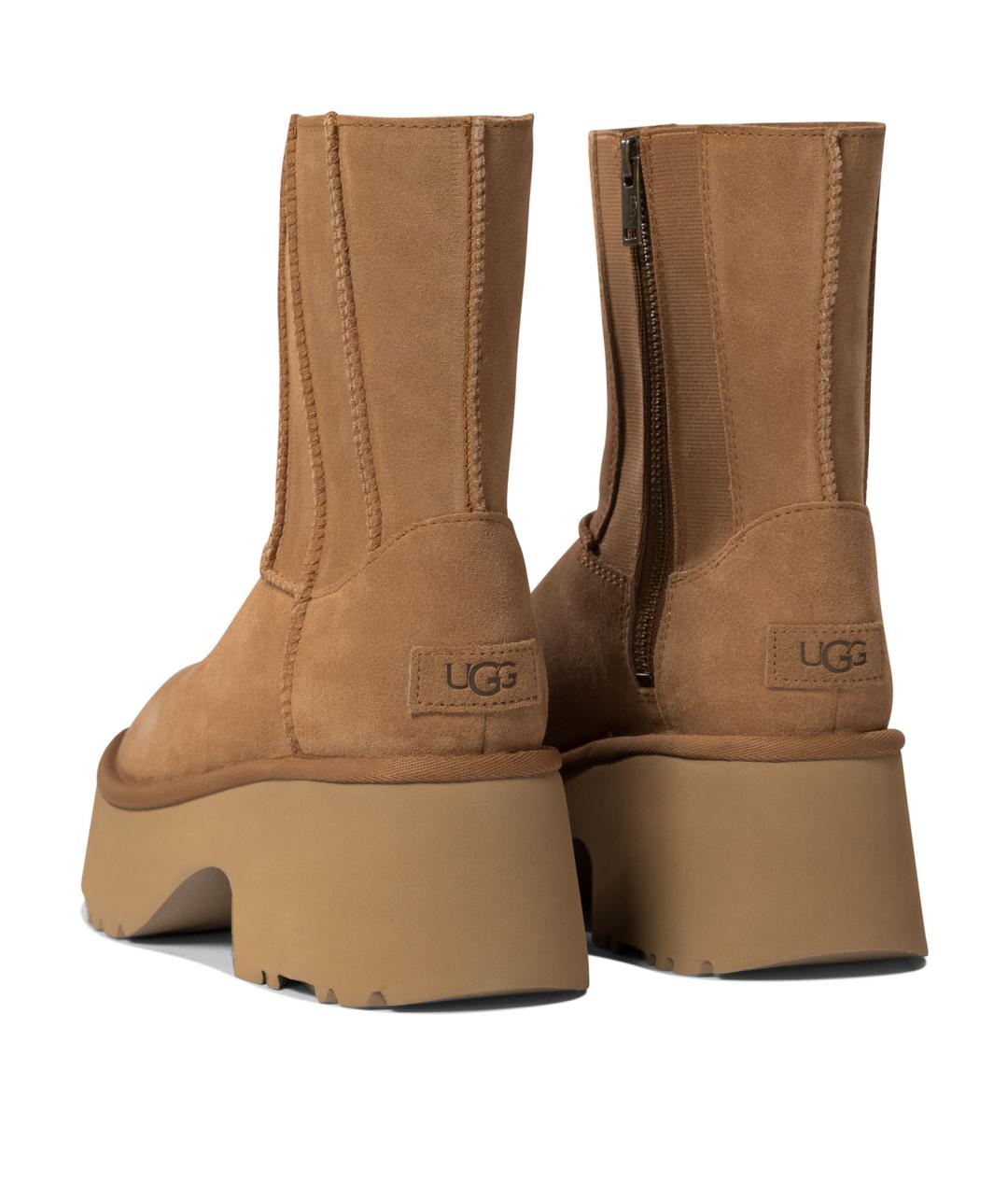 UGG AUSTRALIA Бежевые кожаные ботинки, фото 4