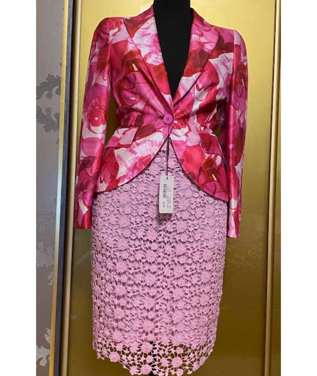 ROBERTO CAVALLI Розовый вискозный костюм с брюками, фото 7