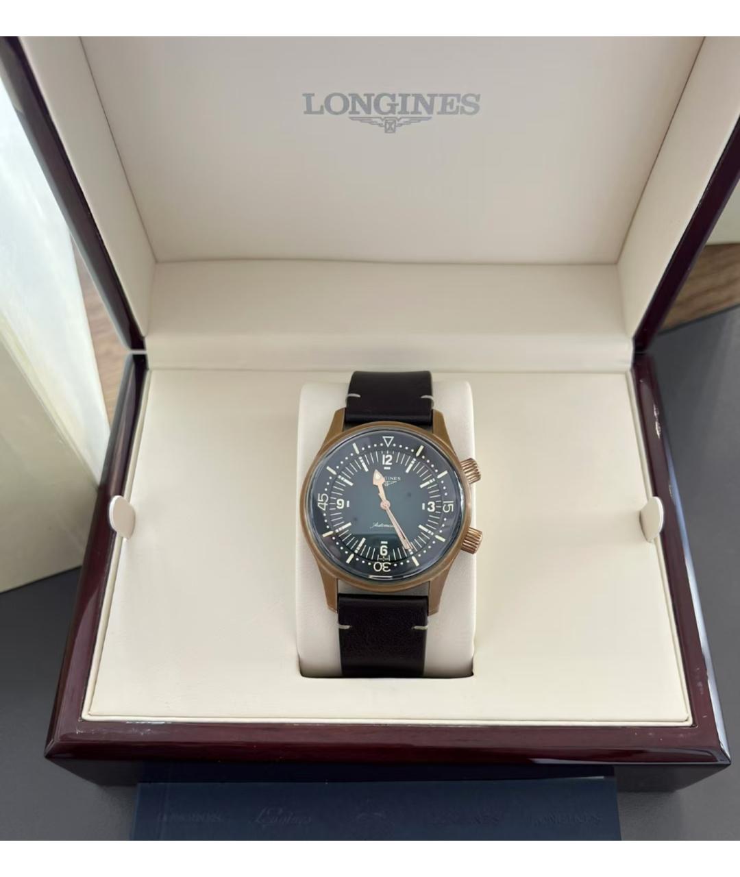 LONGINES Черные часы, фото 2