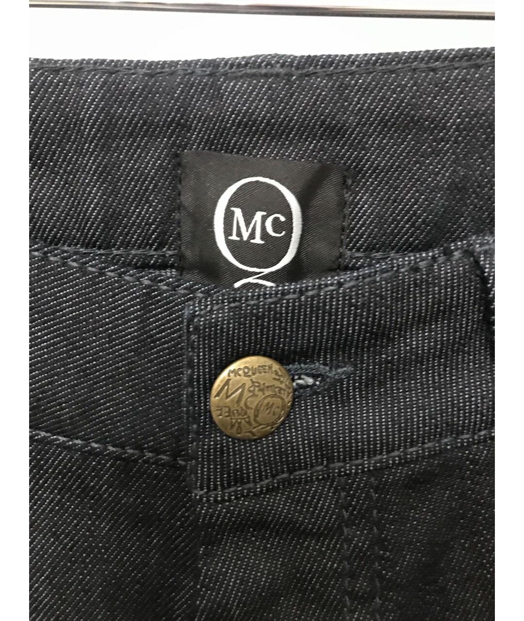 ALEXANDER MCQUEEN Черные хлопко-эластановые прямые джинсы, фото 3