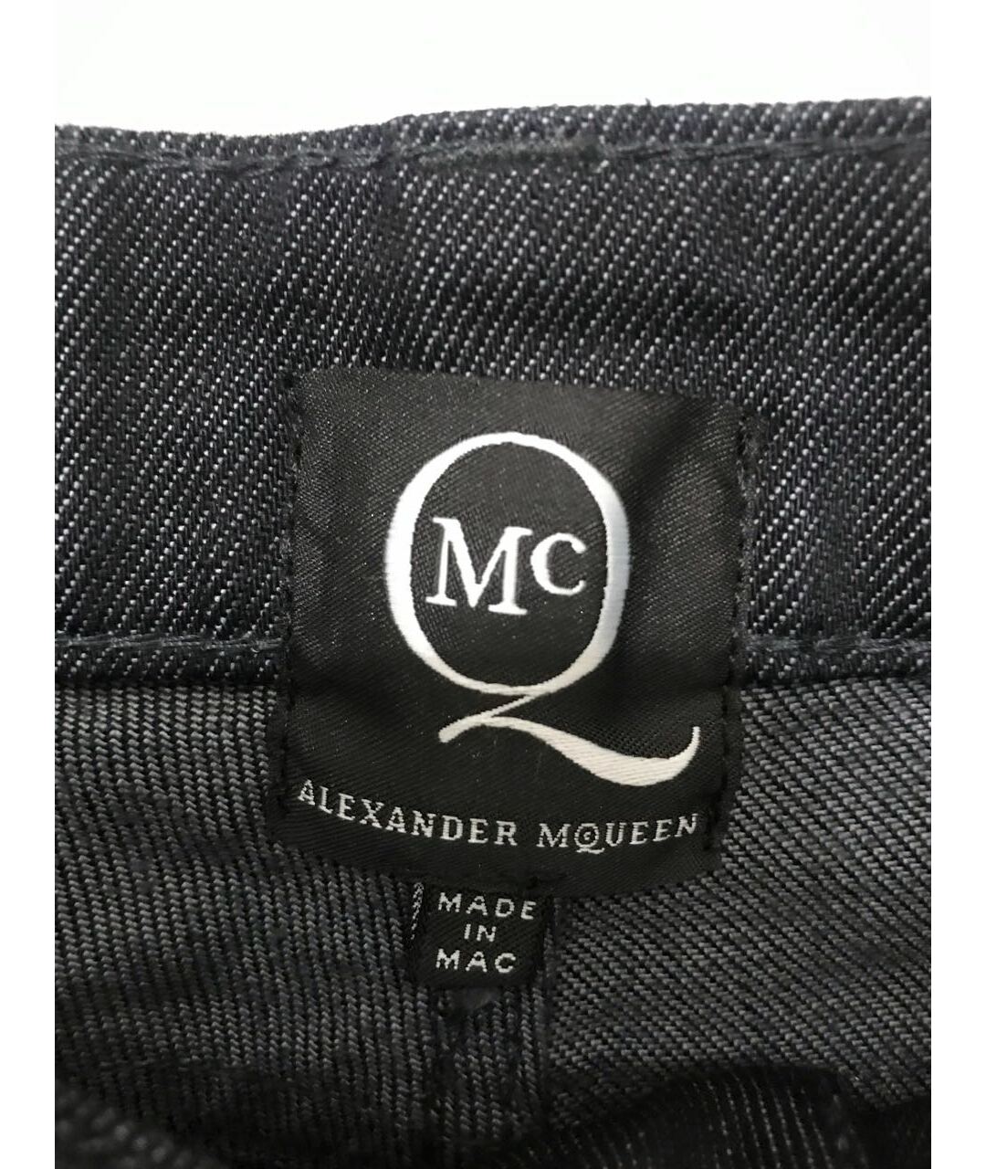 ALEXANDER MCQUEEN Черные хлопко-эластановые прямые джинсы, фото 4
