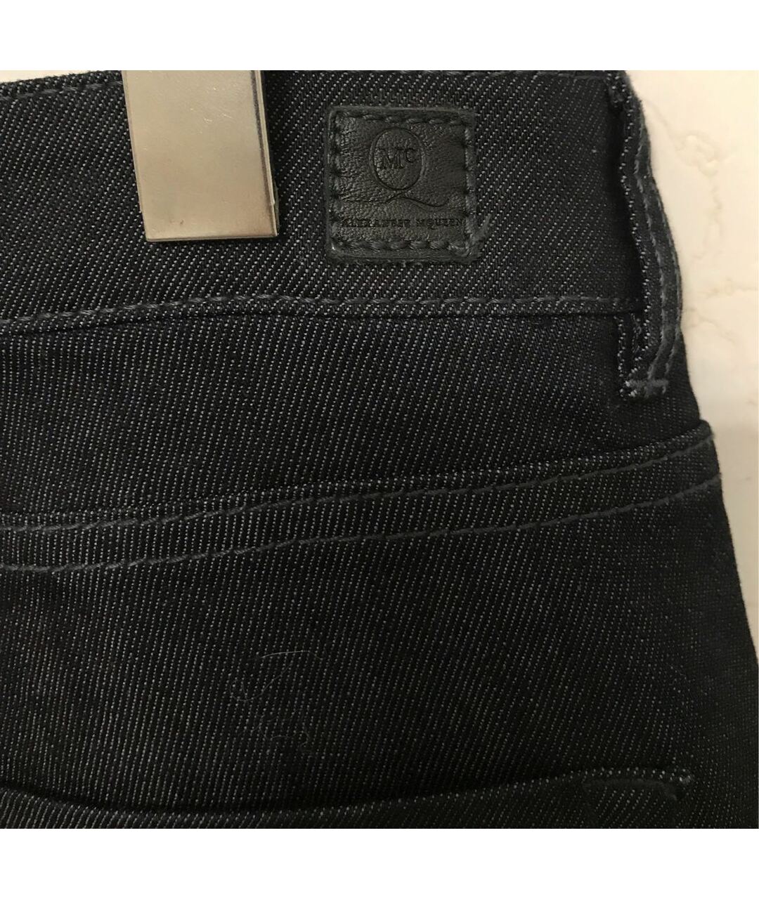 ALEXANDER MCQUEEN Черные хлопко-эластановые прямые джинсы, фото 5