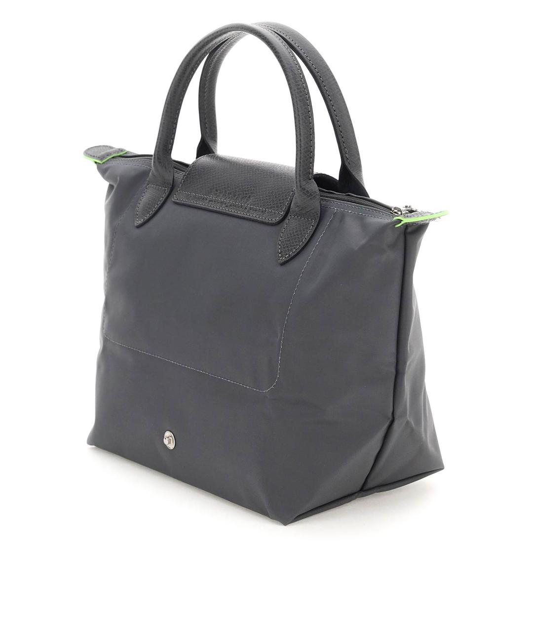 LONGCHAMP Серая синтетическая сумка с короткими ручками, фото 4