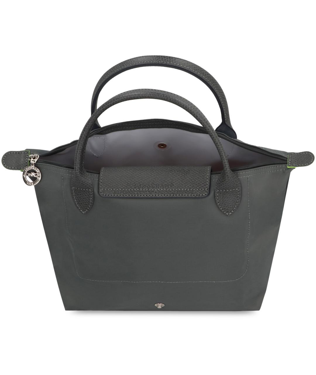 LONGCHAMP Серая синтетическая сумка с короткими ручками, фото 5
