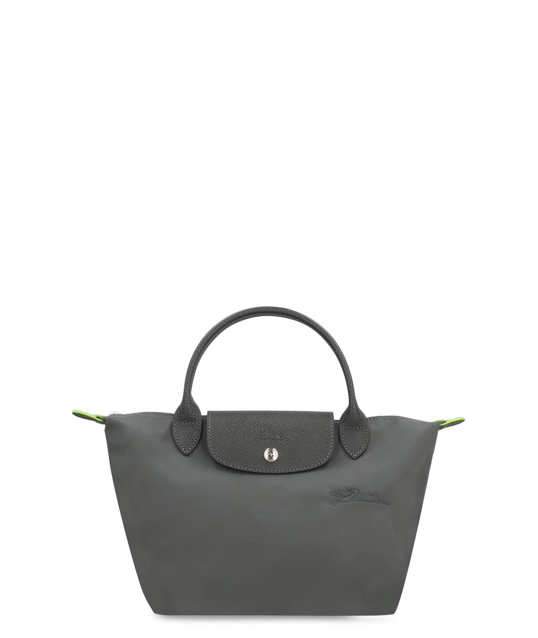 LONGCHAMP Серая синтетическая сумка с короткими ручками, фото 6