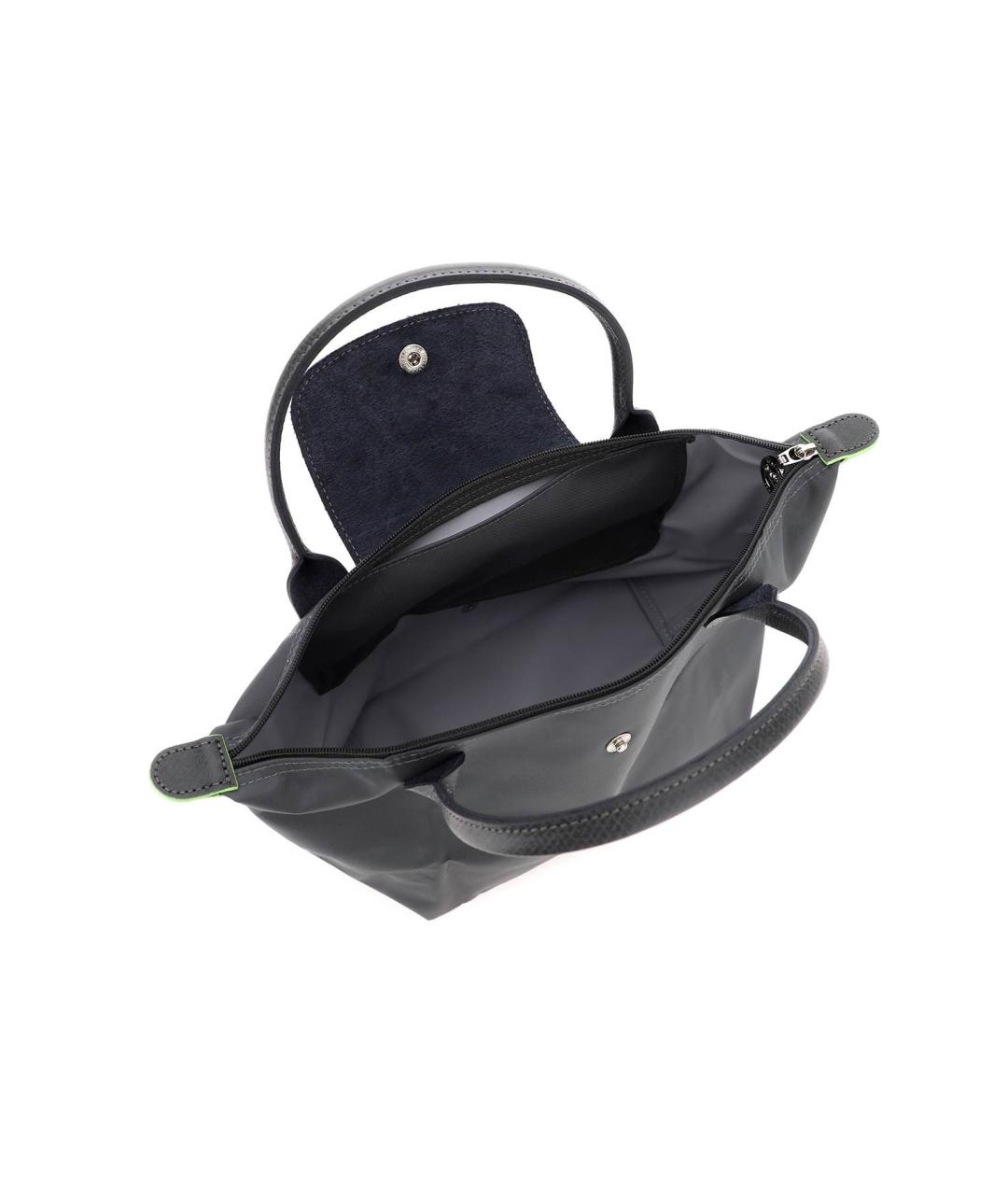 LONGCHAMP Серая синтетическая сумка с короткими ручками, фото 3