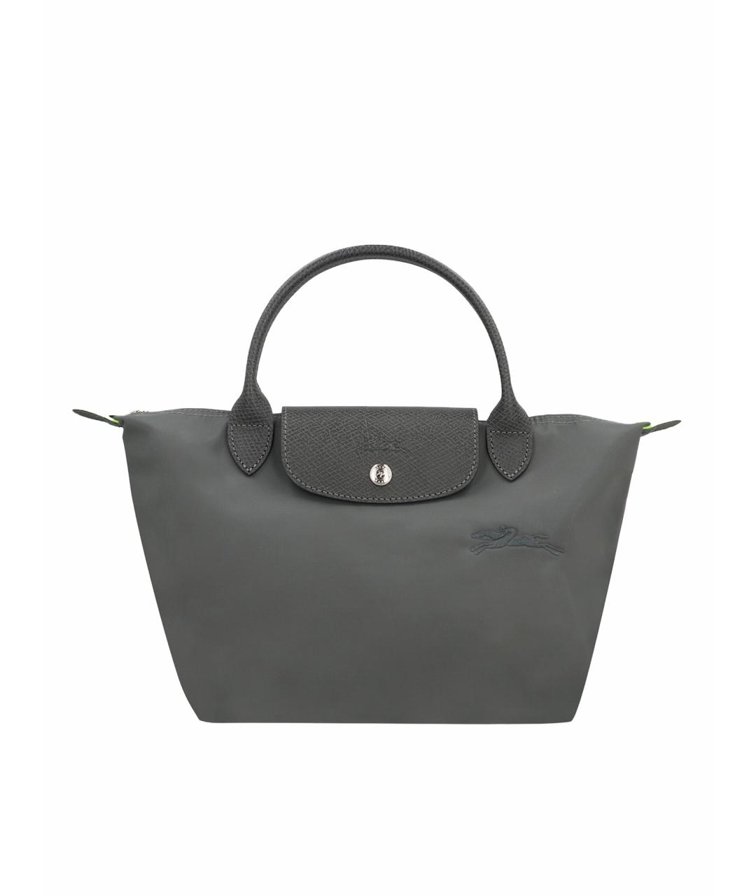 LONGCHAMP Серая синтетическая сумка с короткими ручками, фото 1