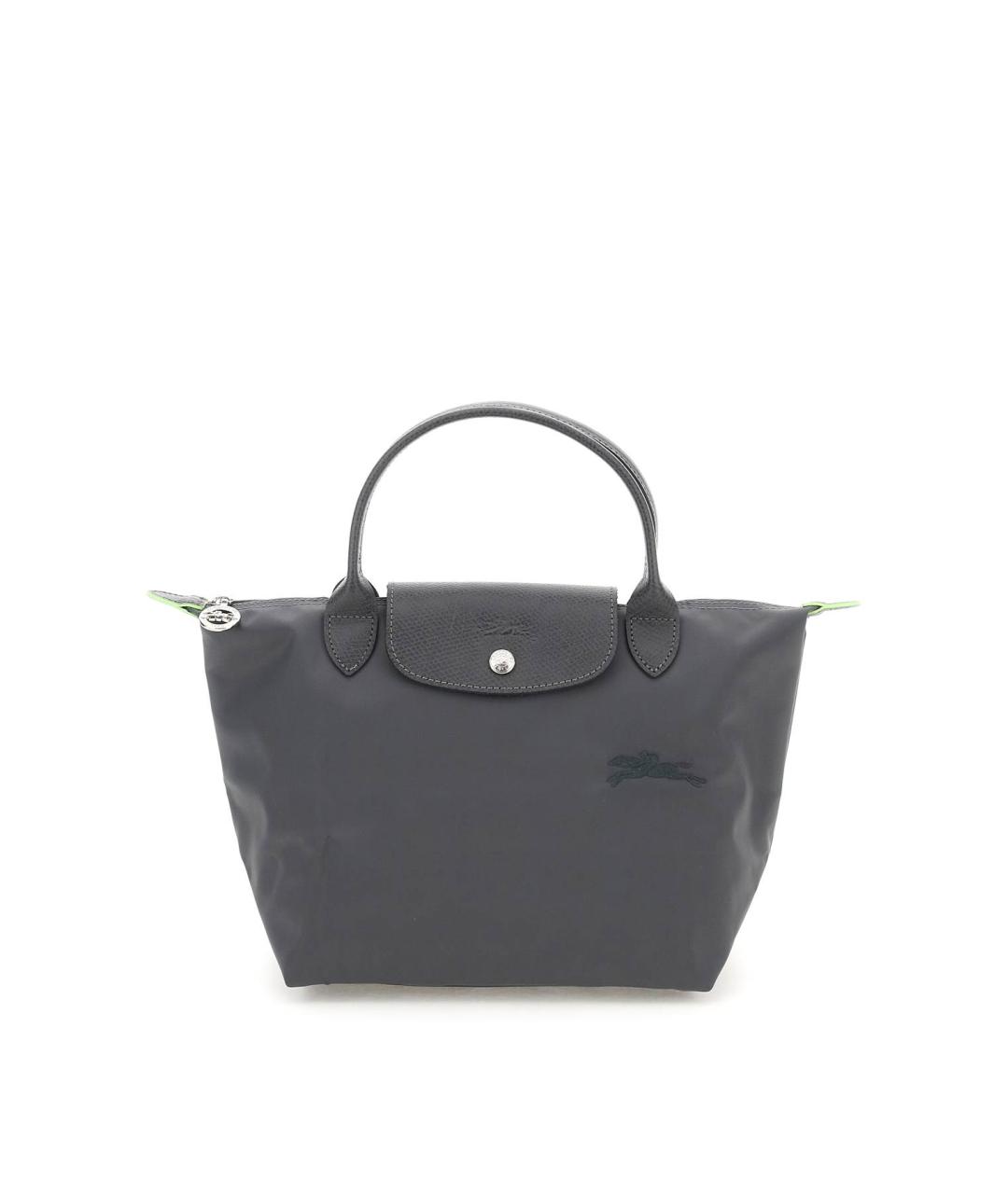 LONGCHAMP Серая синтетическая сумка с короткими ручками, фото 2