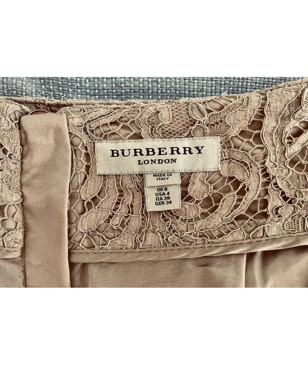 BURBERRY Бежевая юбка миди, фото 4