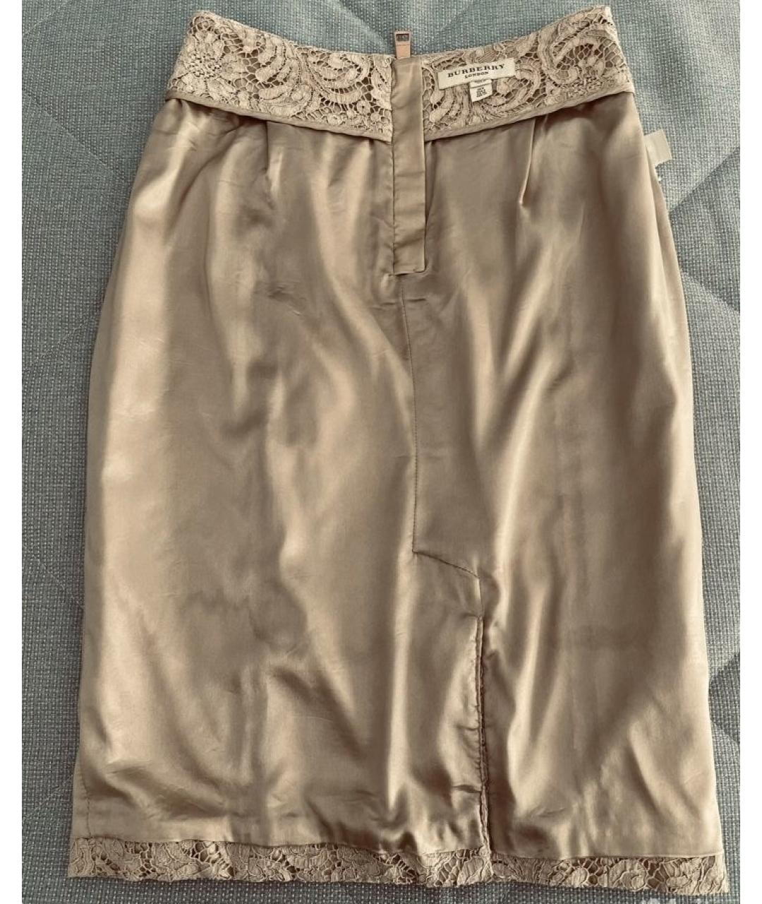 BURBERRY Бежевая юбка миди, фото 5