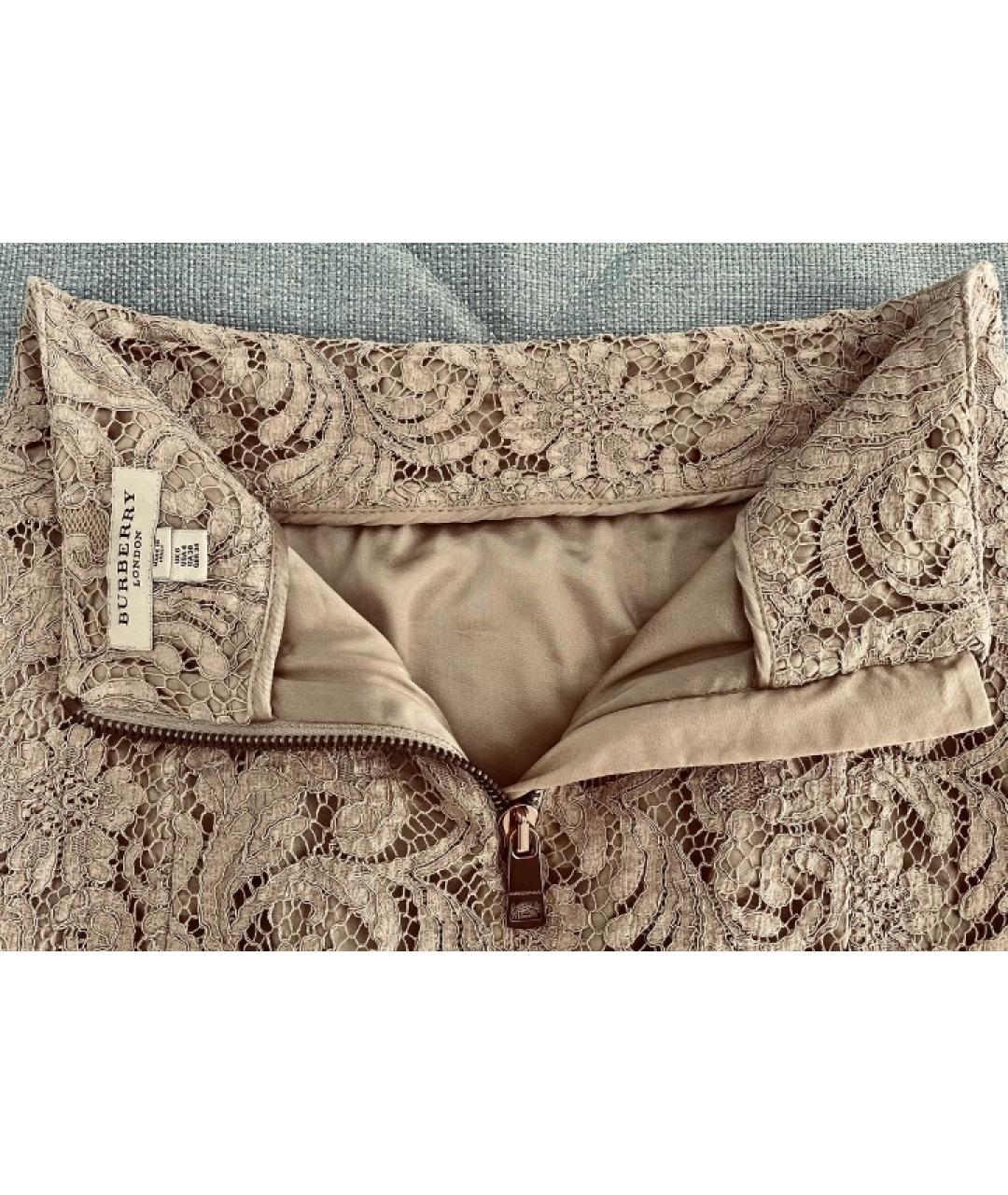 BURBERRY Бежевая юбка миди, фото 6