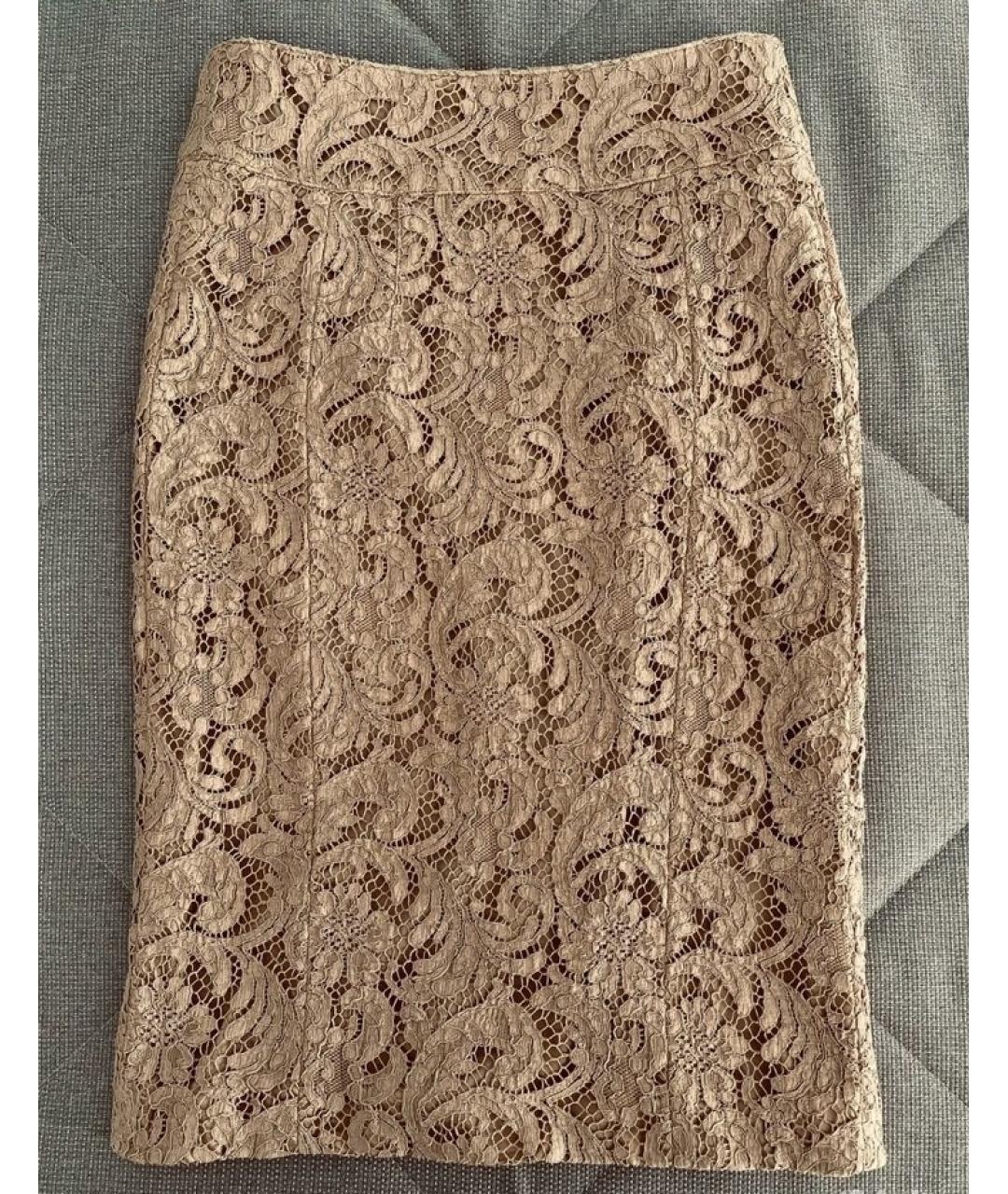 BURBERRY Бежевая юбка миди, фото 7