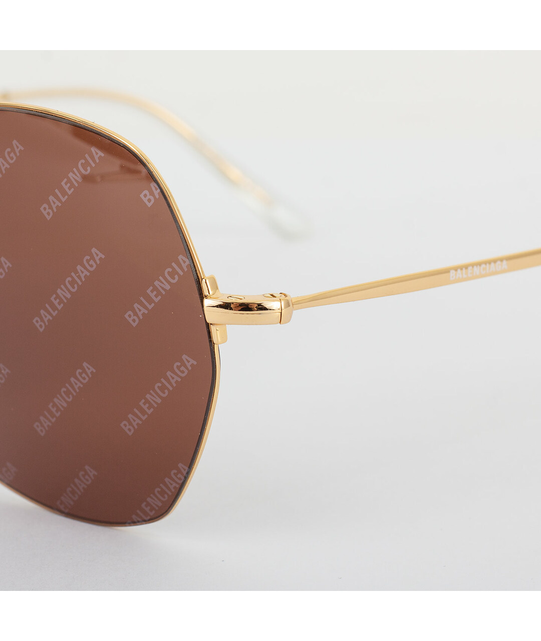 BALENCIAGA Коричневые металлические солнцезащитные очки, фото 3